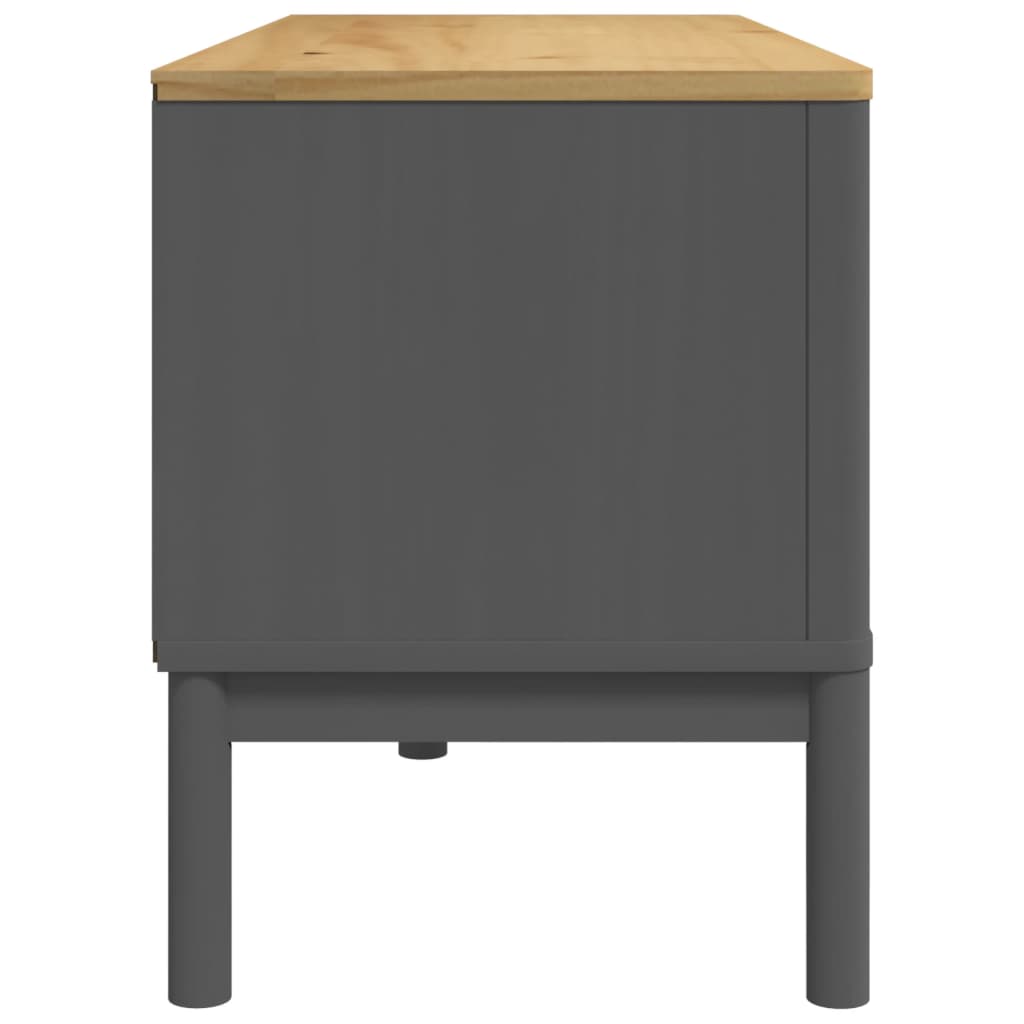 vidaXL TV-Schrank FLORO Grau 114x43x55 cm Massivholz Kiefer