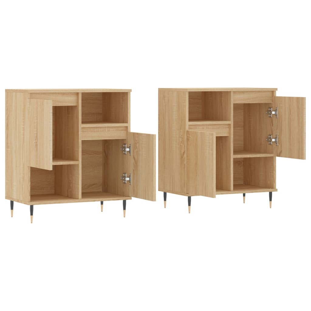 vidaXL Sideboards 2 Stk. Sonoma-Eiche Holzwerkstoff