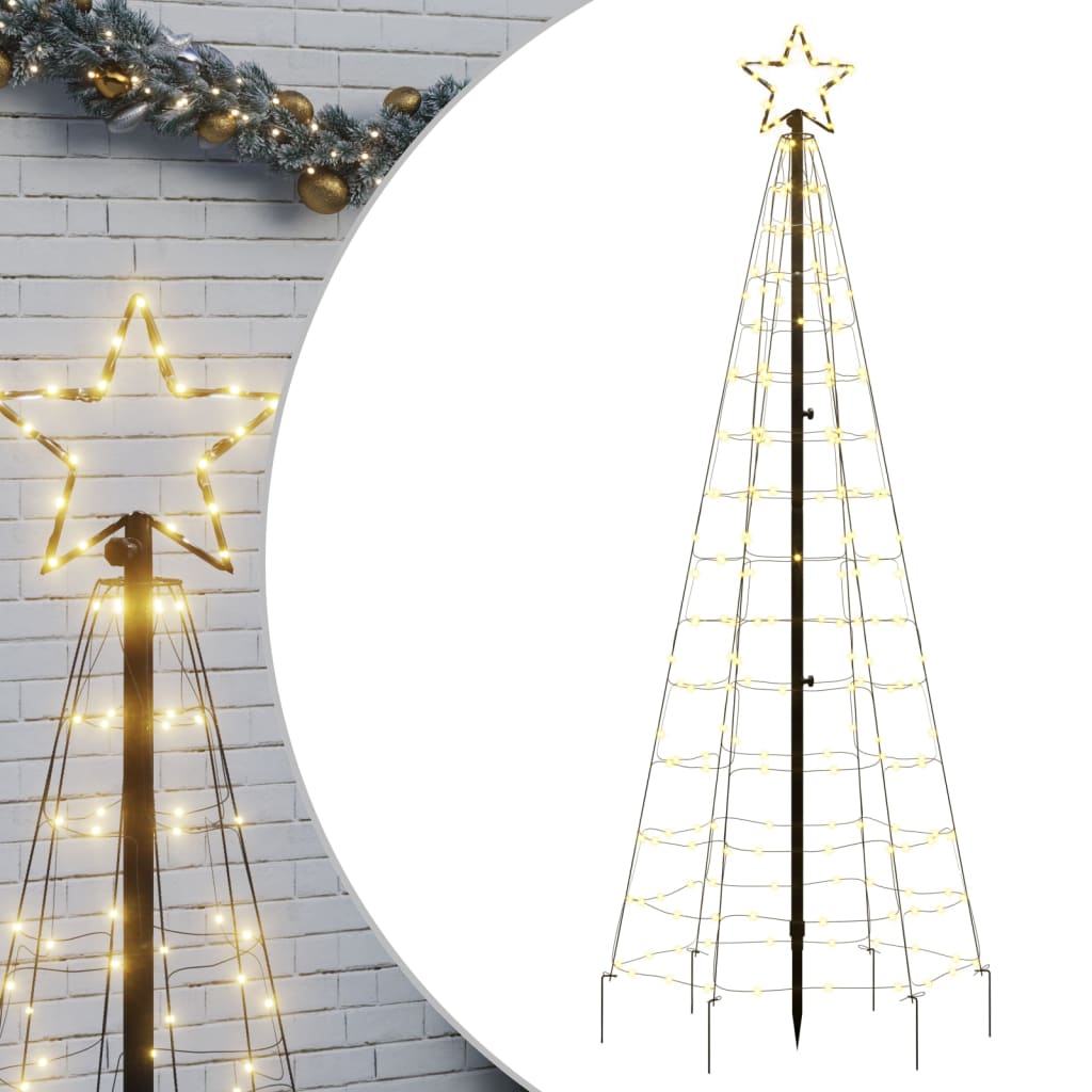 vidaXL LED-Weihnachtsbaum mit Erdspießen 220 LEDs Warmweiß 180 cm