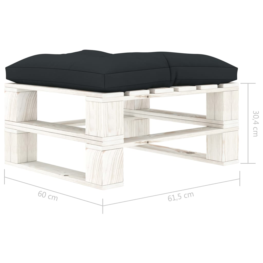 vidaXL 4-tlg. Garten-Lounge-Set Paletten mit Kissen in Anthrazit Holz