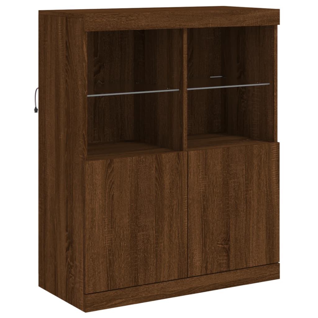 vidaXL Sideboard mit LED-Leuchten Braun Eichen-Optik 283x37x100 cm