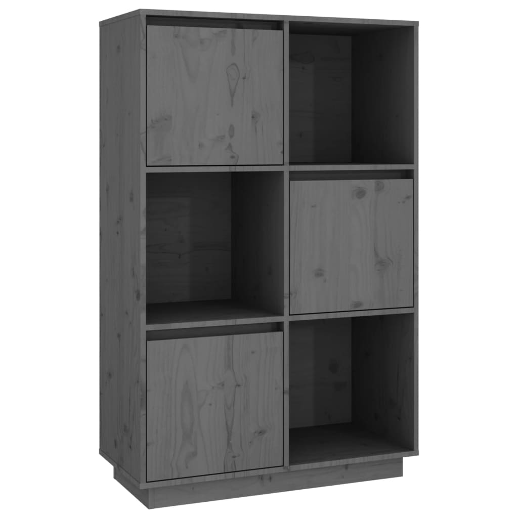 vidaXL Highboard Grau 74x35x117 cm Massivholz Kiefer