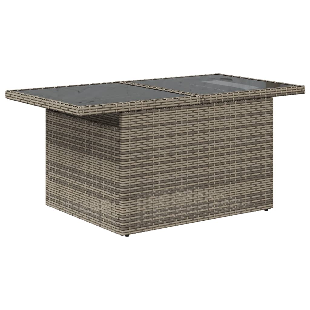 vidaXL 11-tlg. Garten-Sofagarnitur mit Kissen Grau Poly Rattan