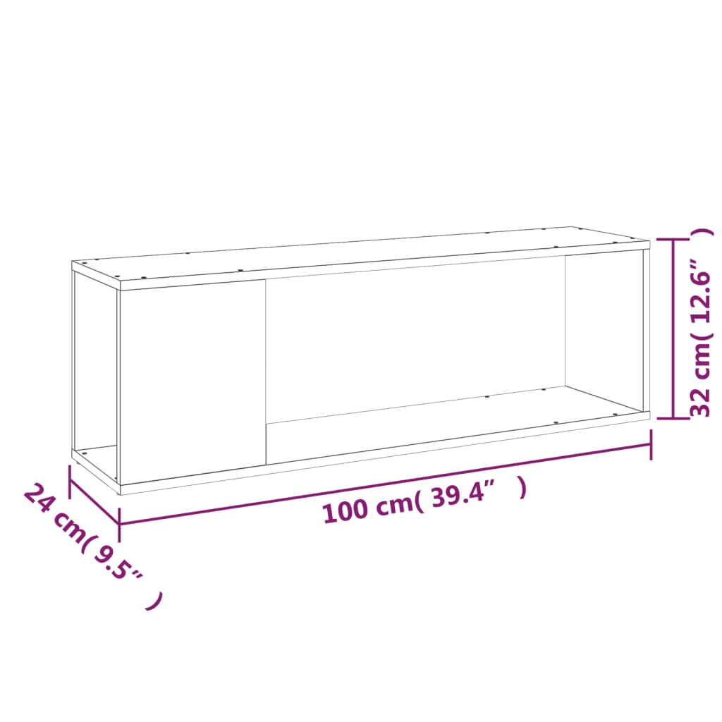 vidaXL TV-Schrank Weiß 100x24x32 cm Holzwerkstoff