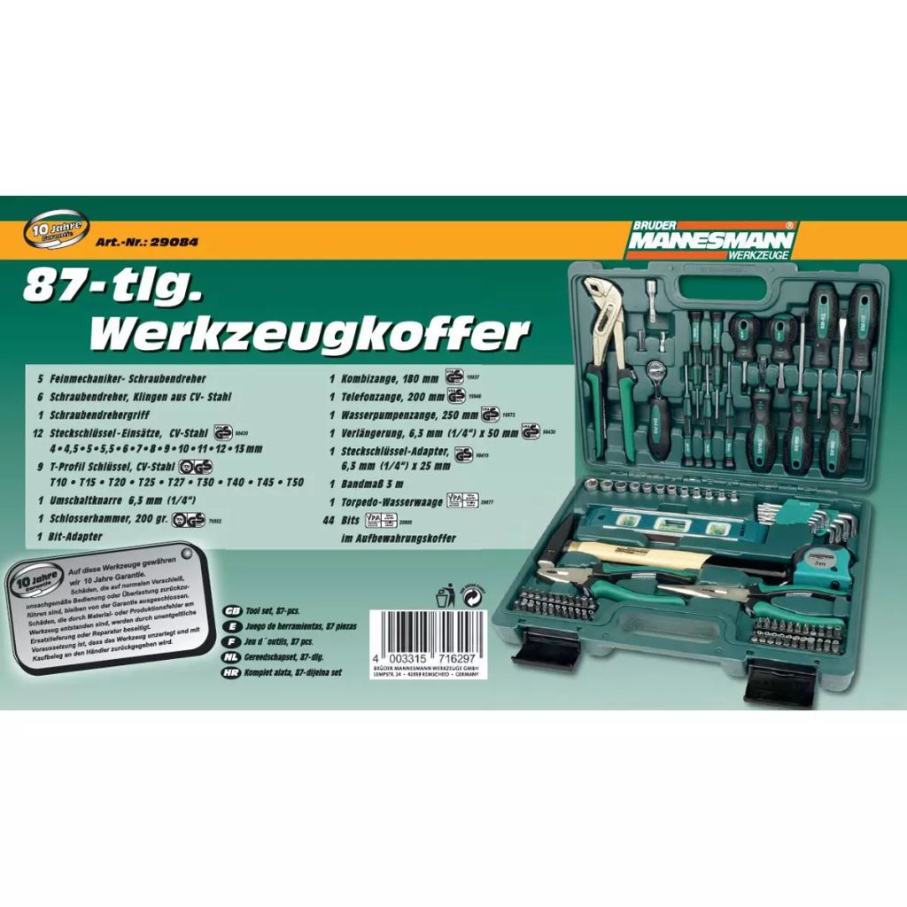 86-teiliges Brüder Mannesmann Werkzeug-Set 29084