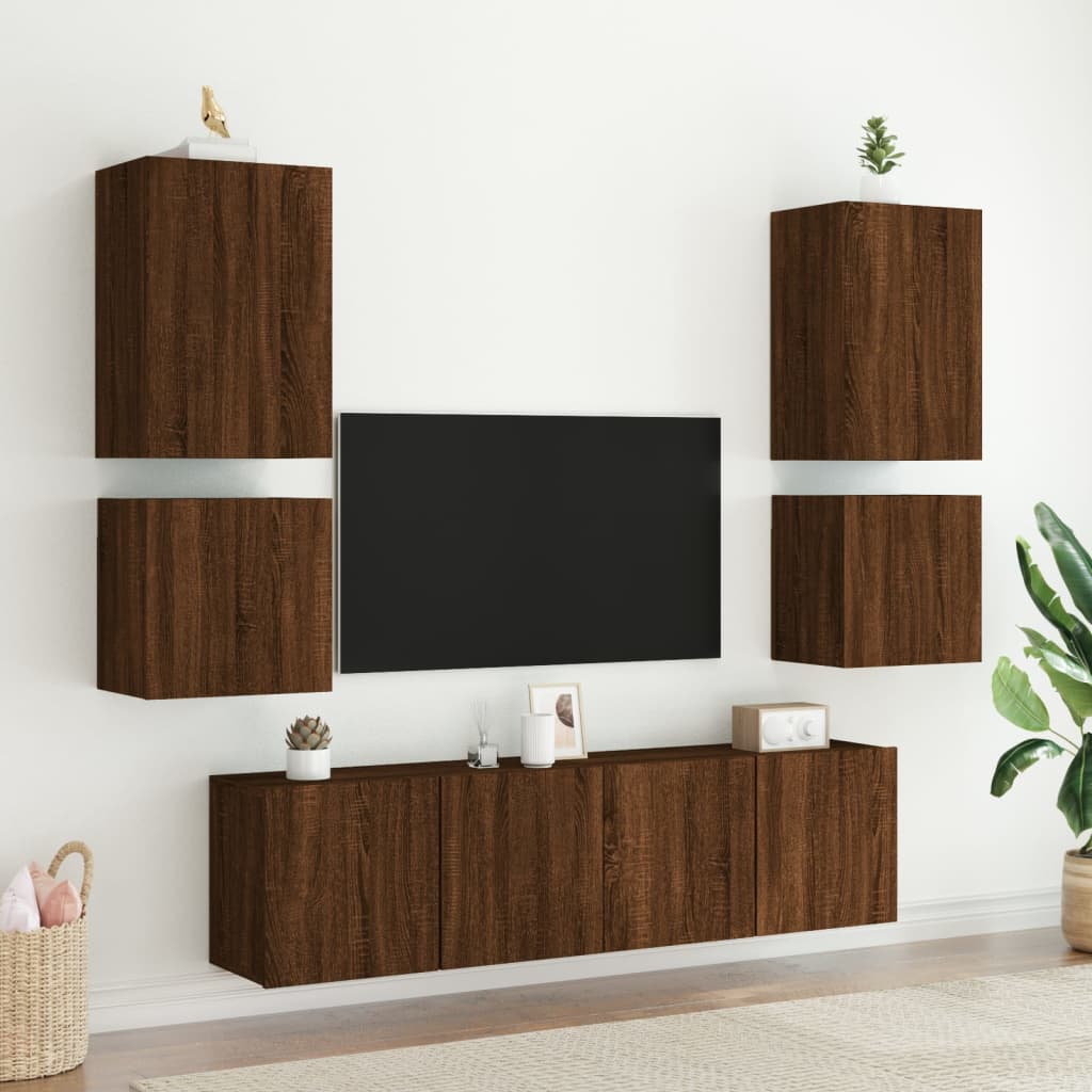 vidaXL TV-Wandschrank Braun Eiche-Optik 40,5x30x40 cm Holzwerkstoff