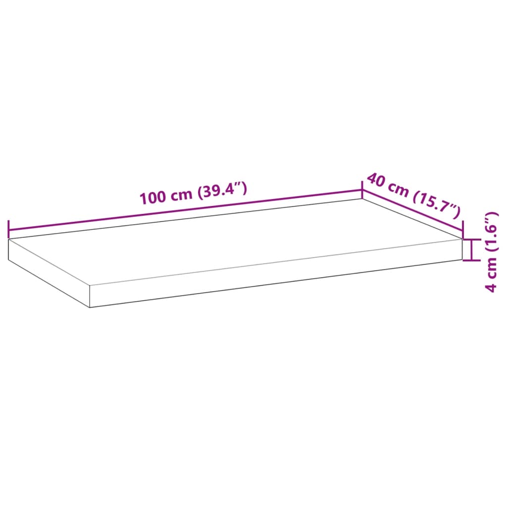 vidaXL Tischplatte 100x40x4 cm Rechteckig Massivholz Akazie