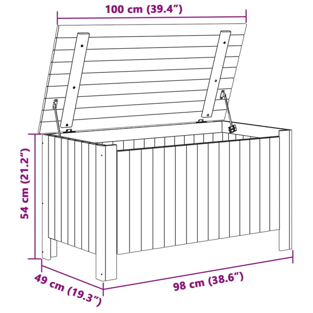 vidaXL Truhe mit Deckel RANA Weiß 100x49x54 cm Massivholz Kiefer