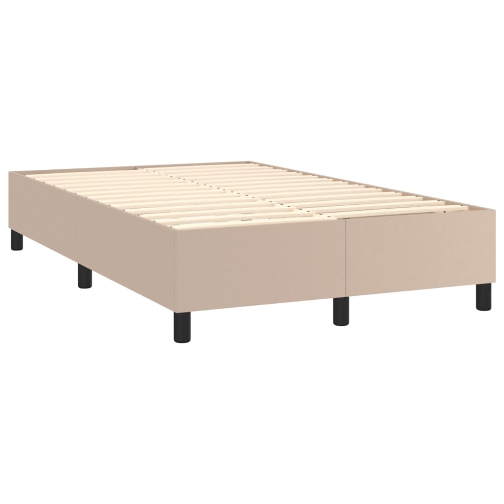 vidaXL Boxspringbett Matratze Cappuccino-Braun 120x200cm Kunstleder