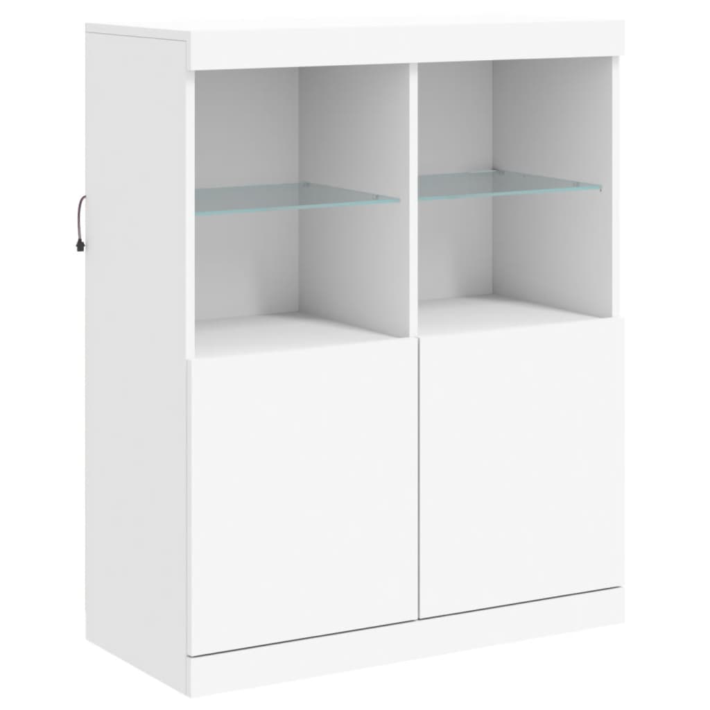 vidaXL Sideboard mit LED-Leuchten Weiß 283x37x100 cm