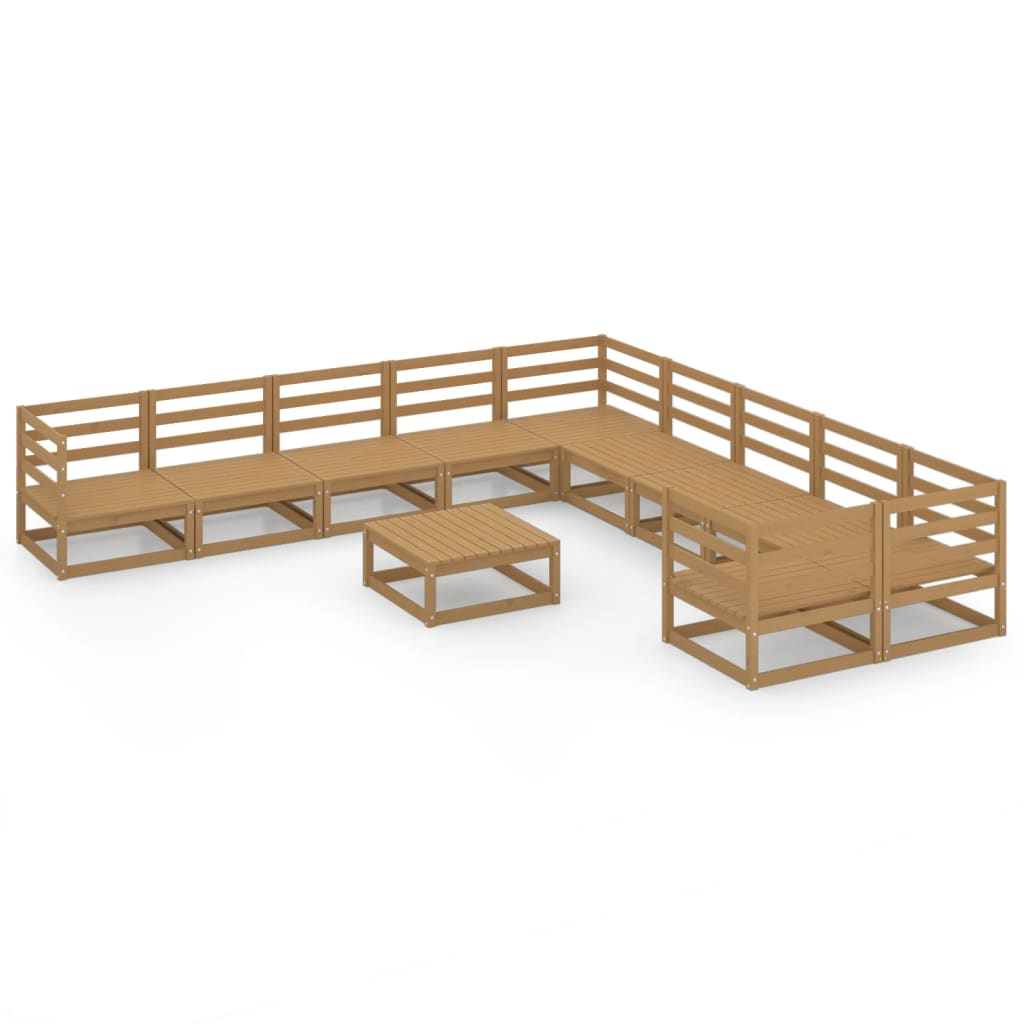 vidaXL 11-tlg. Garten-Lounge-Set Massivholz Kiefer