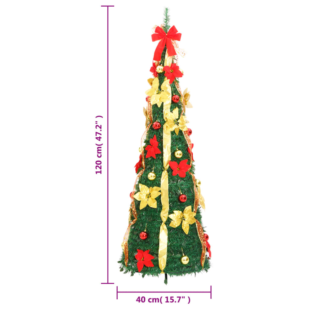 vidaXL Pop-Up-Weihnachtsbaum Künstlich 50 LEDs Grün 120 cm