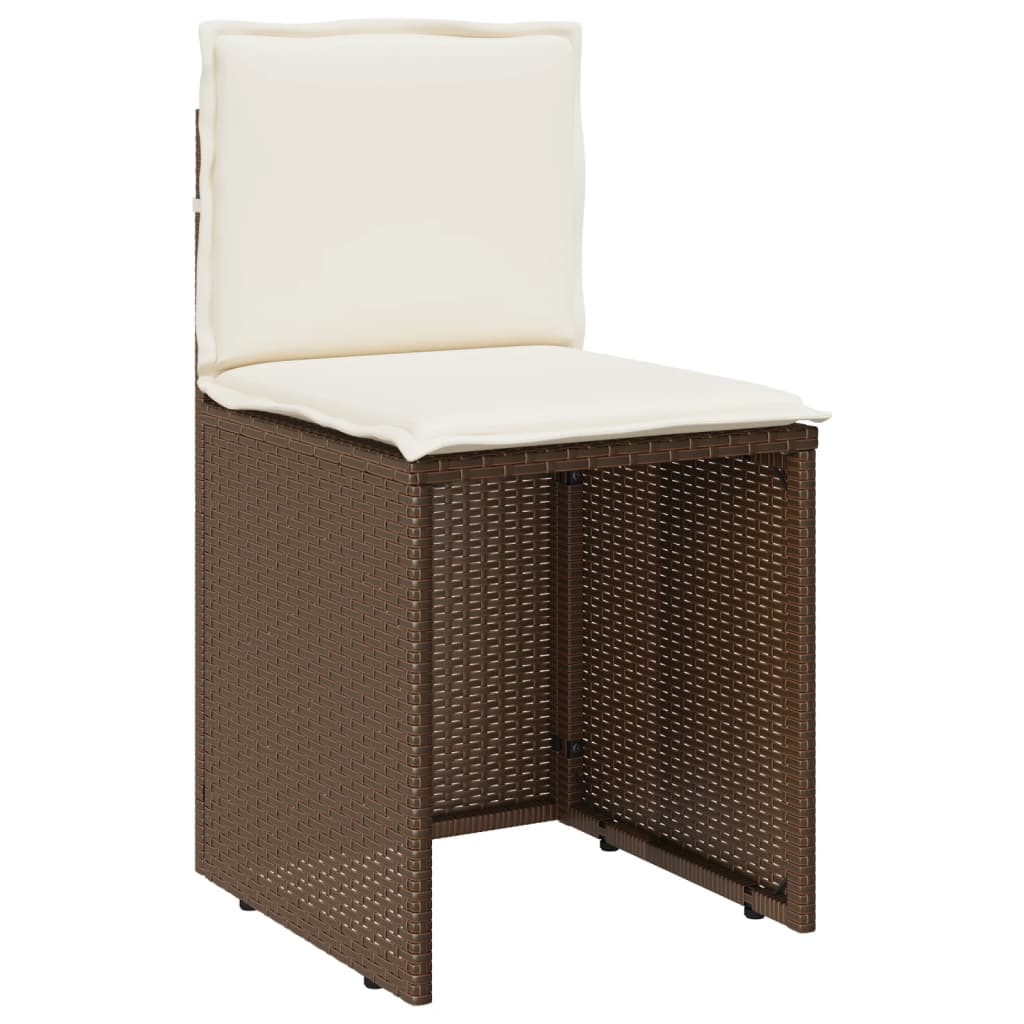 vidaXL 3-tlg. Bistro-Set mit Kissen Braun Poly Rattan