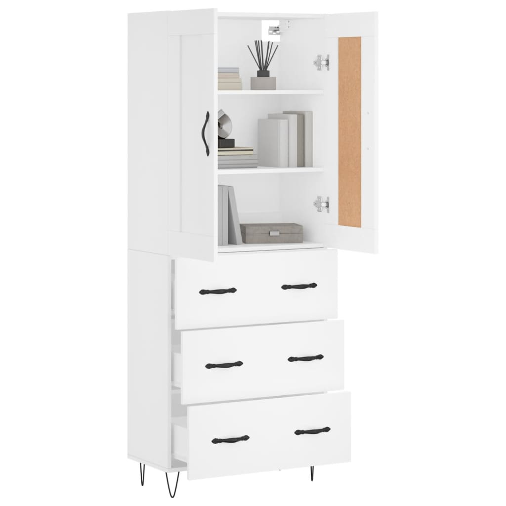 vidaXL Highboard Weiß 69,5x34x180 cm Holzwerkstoff