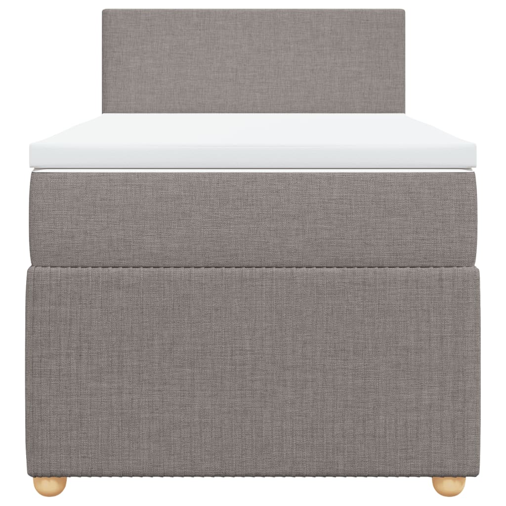 vidaXL Boxspringbett mit Matratze Taupe 90x190 cm Stoff