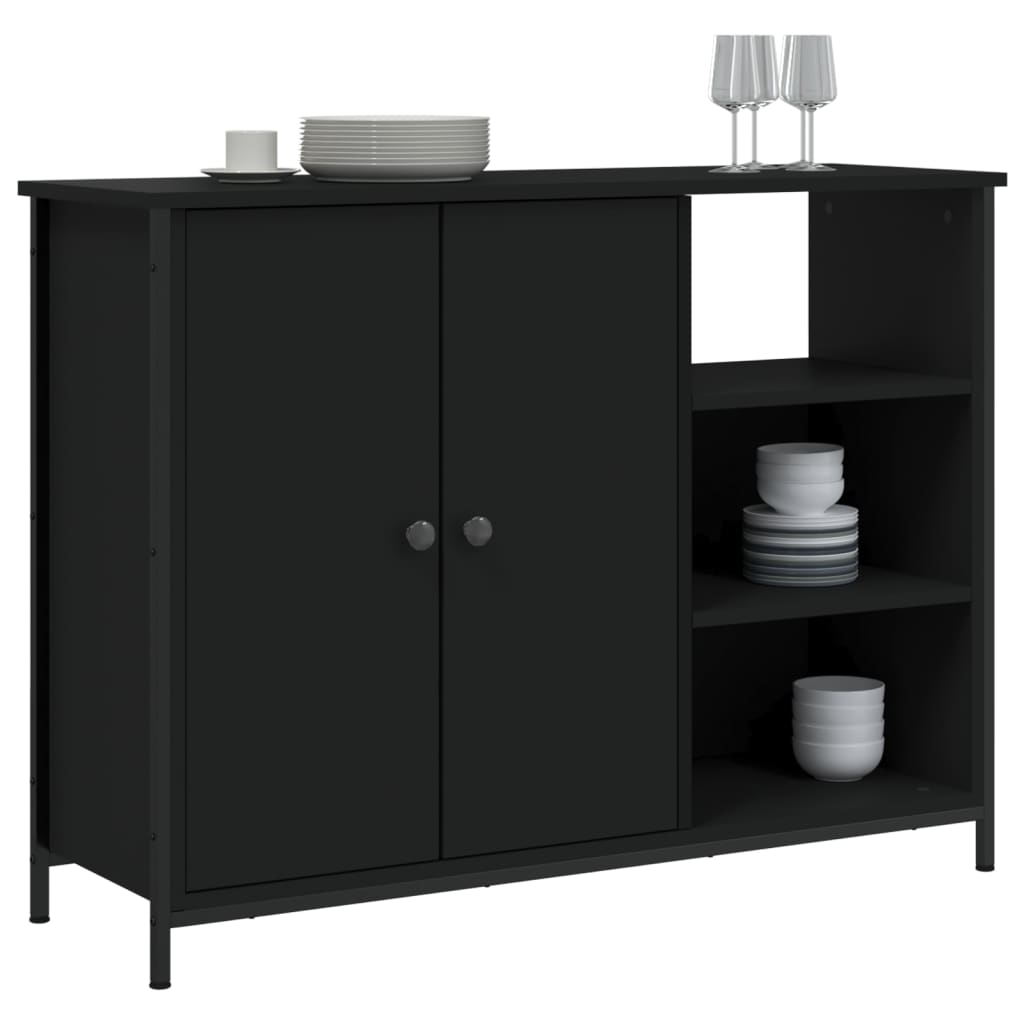 vidaXL Sideboard Schwarz 100x33x75 cm Holzwerkstoff