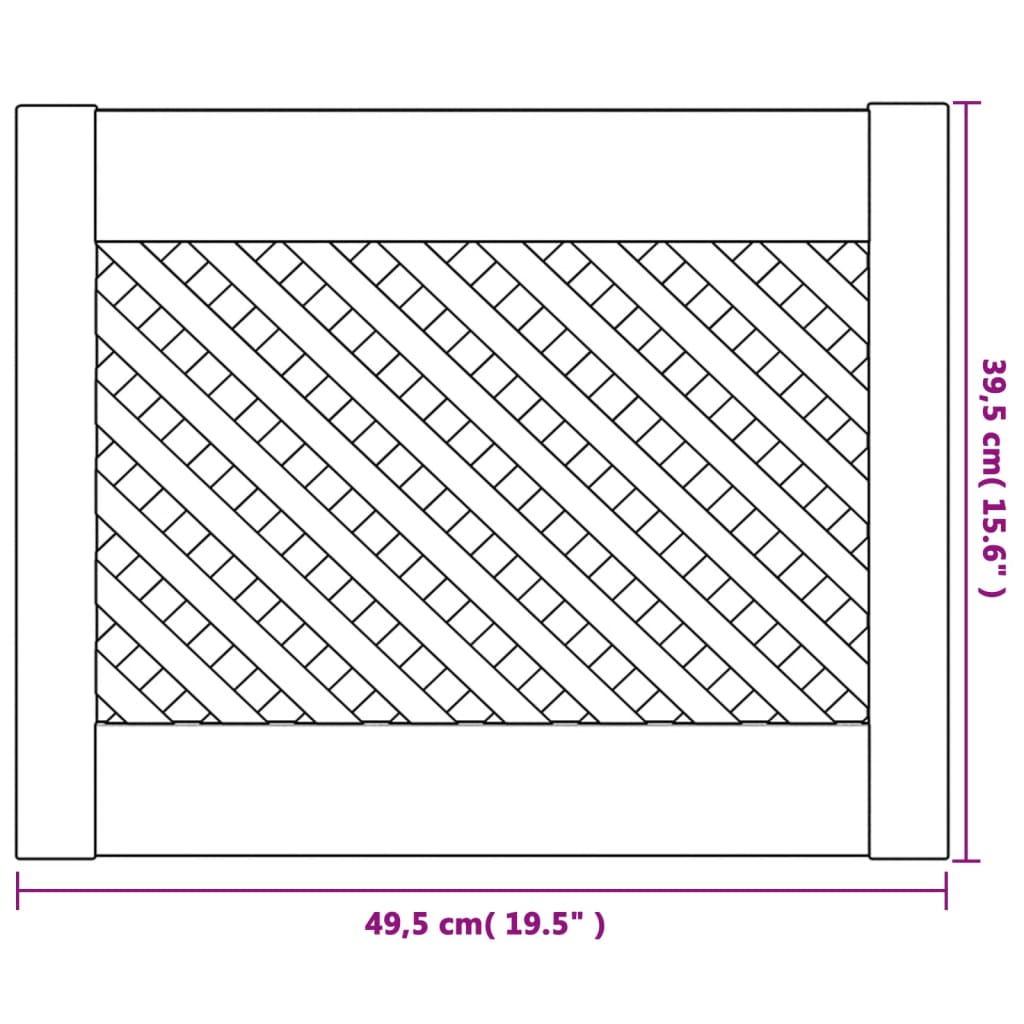 vidaXL Schranktüren 2 Stk. Gitterdesign 49,5x39,5 cm Massivholz Kiefer