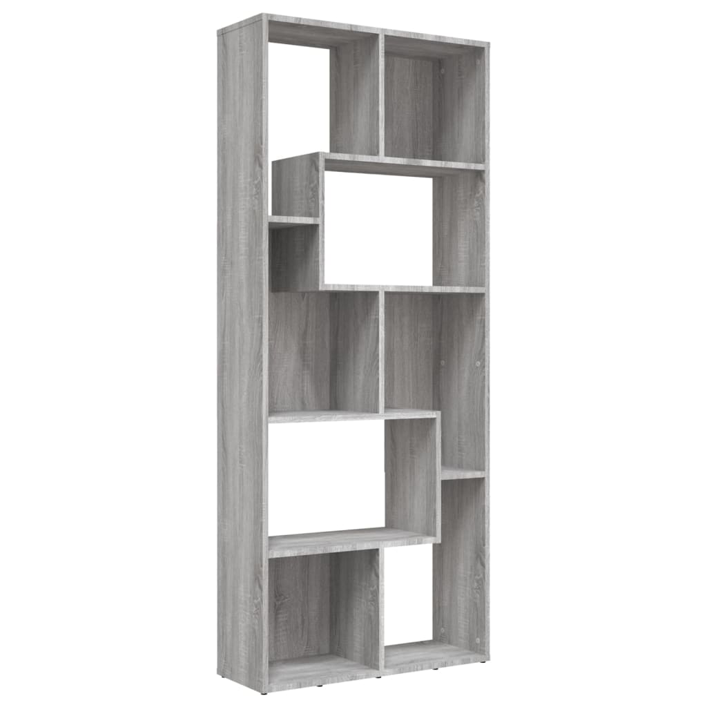 vidaXL Bücherregal Grau Sonoma 67x24x161 cm Holzwerkstoff