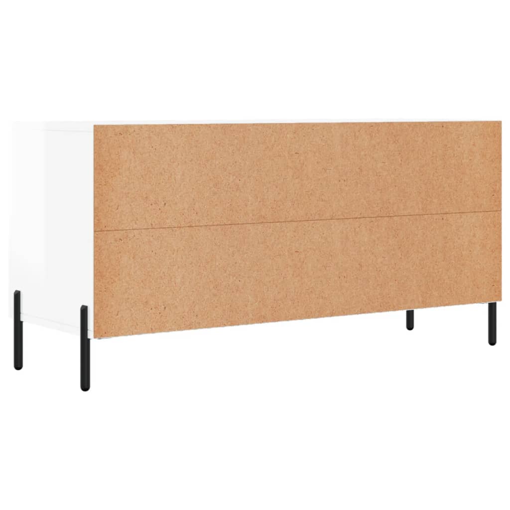 vidaXL TV-Schrank Hochglanz-Weiß 102x36x50 cm Holzwerkstoff