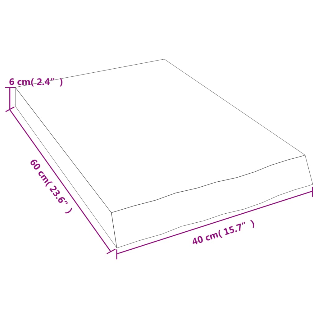 vidaXL Wandregal 40x60x(2-6) cm Massivholz Eiche Unbehandelt