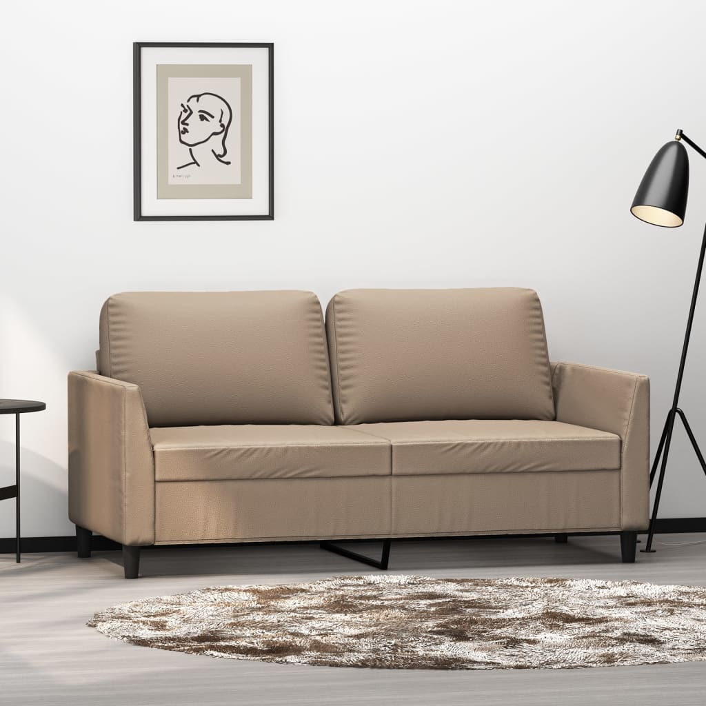 vidaXL 2-Sitzer-Sofa Cappuccino-Braun 140 cm Kunstleder