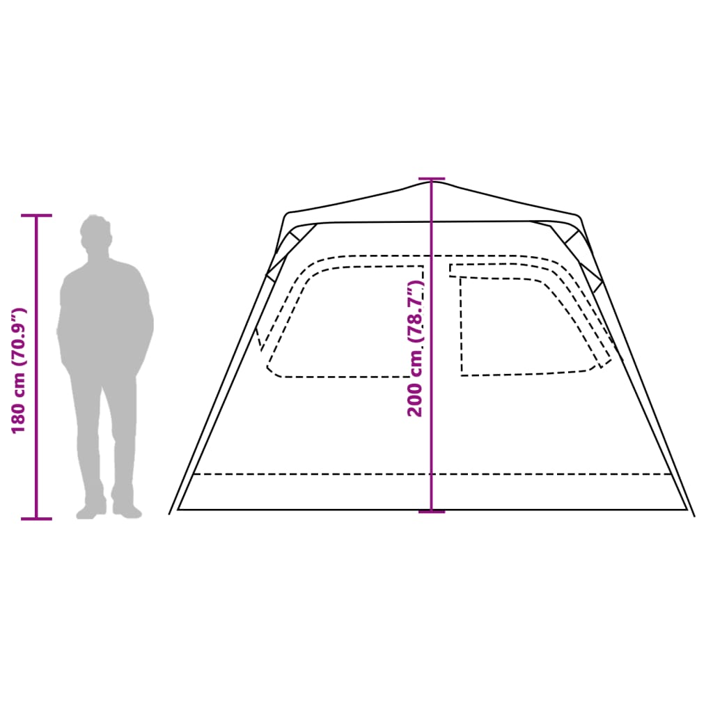 vidaXL Kuppel-Familienzelt 6 Personen Grün Quick Release