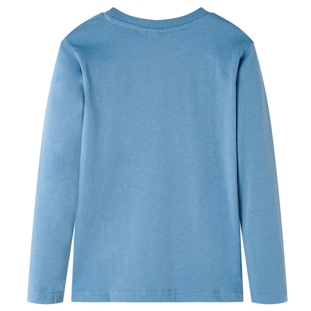 Kinder-Langarmshirt Mittelblau 128