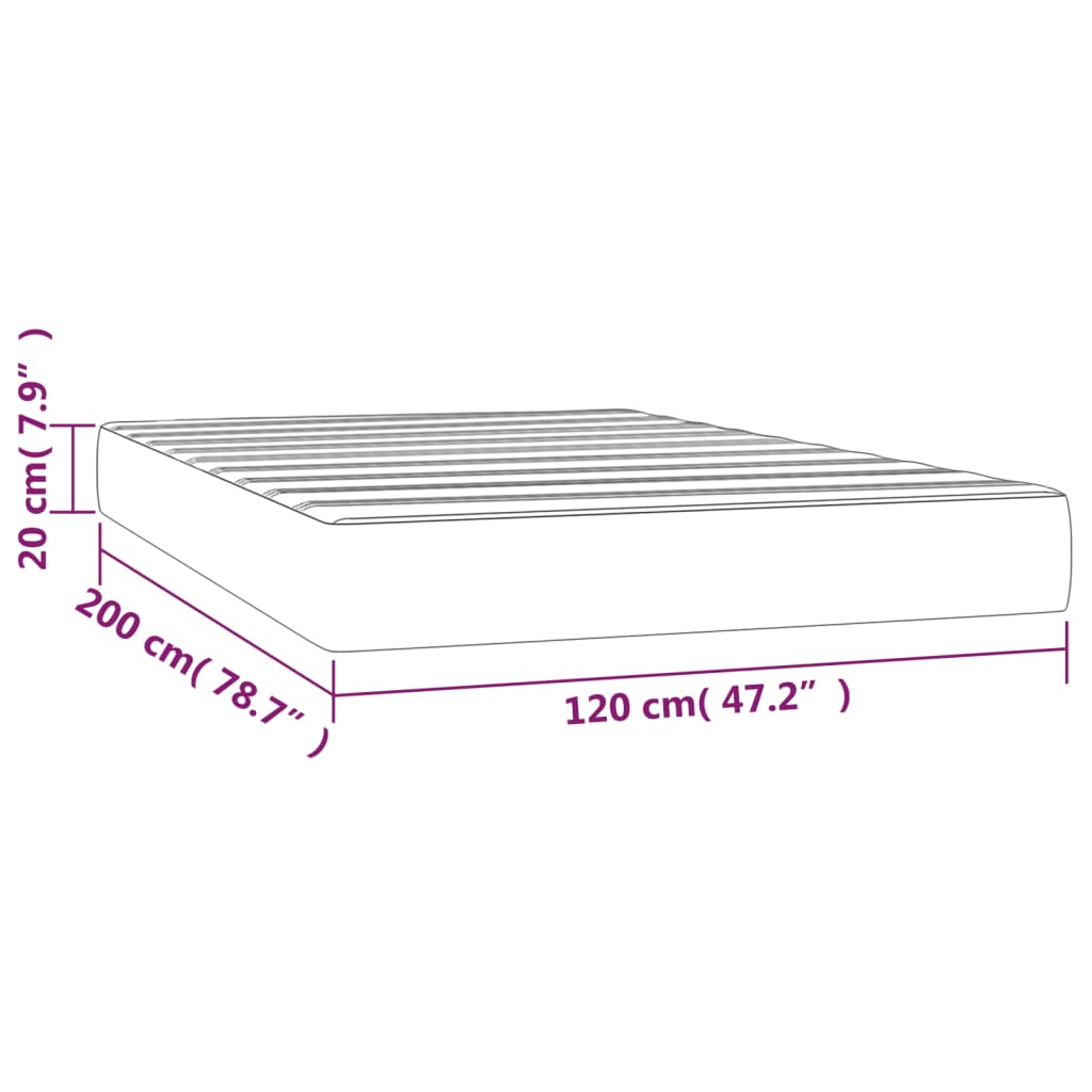 vidaXL Taschenfederkernmatratze Dunkelbraun 120x200x20 cm Stoff