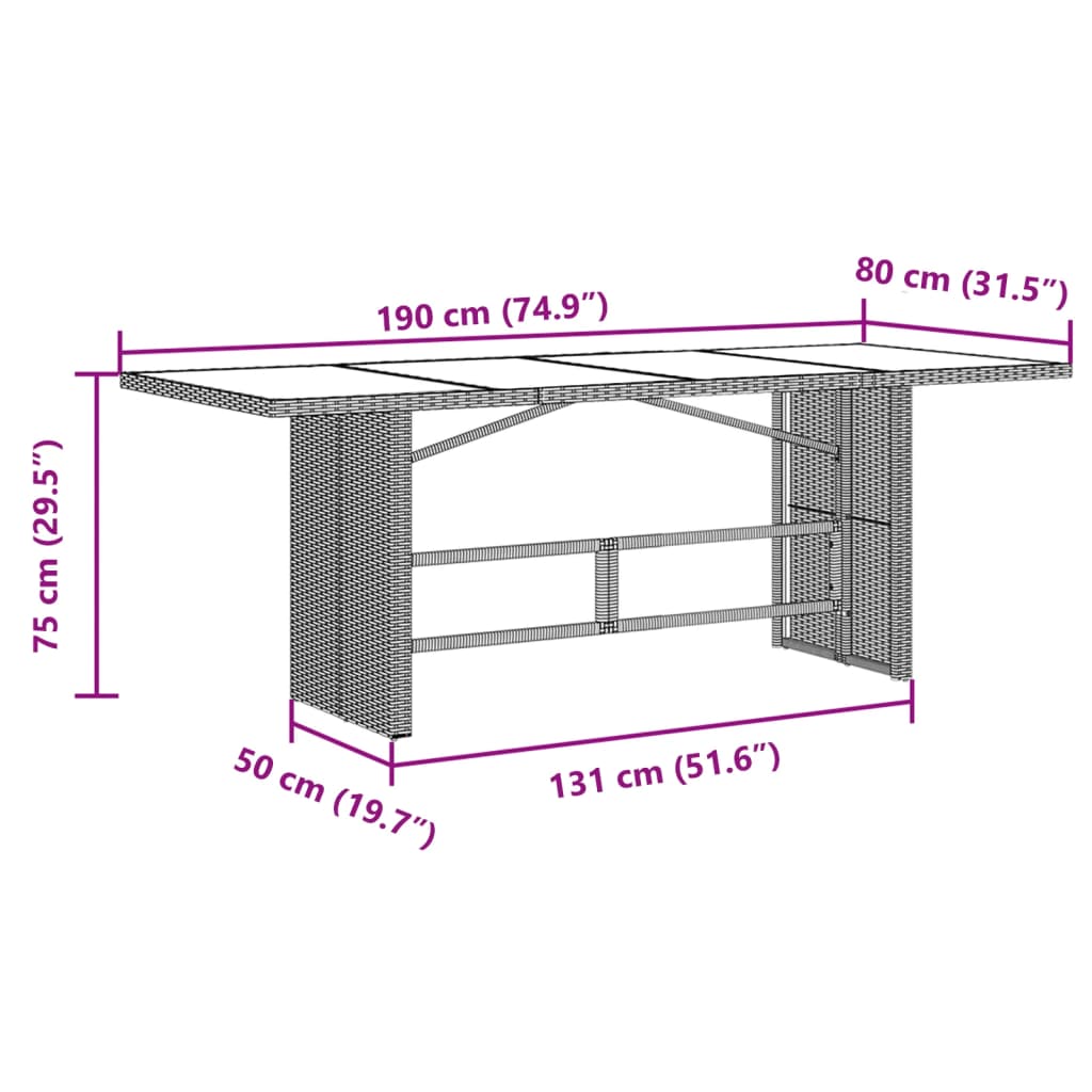 vidaXL 9-tlg. Garten-Bistro-Set mit Kissen Schwarz Poly Rattan