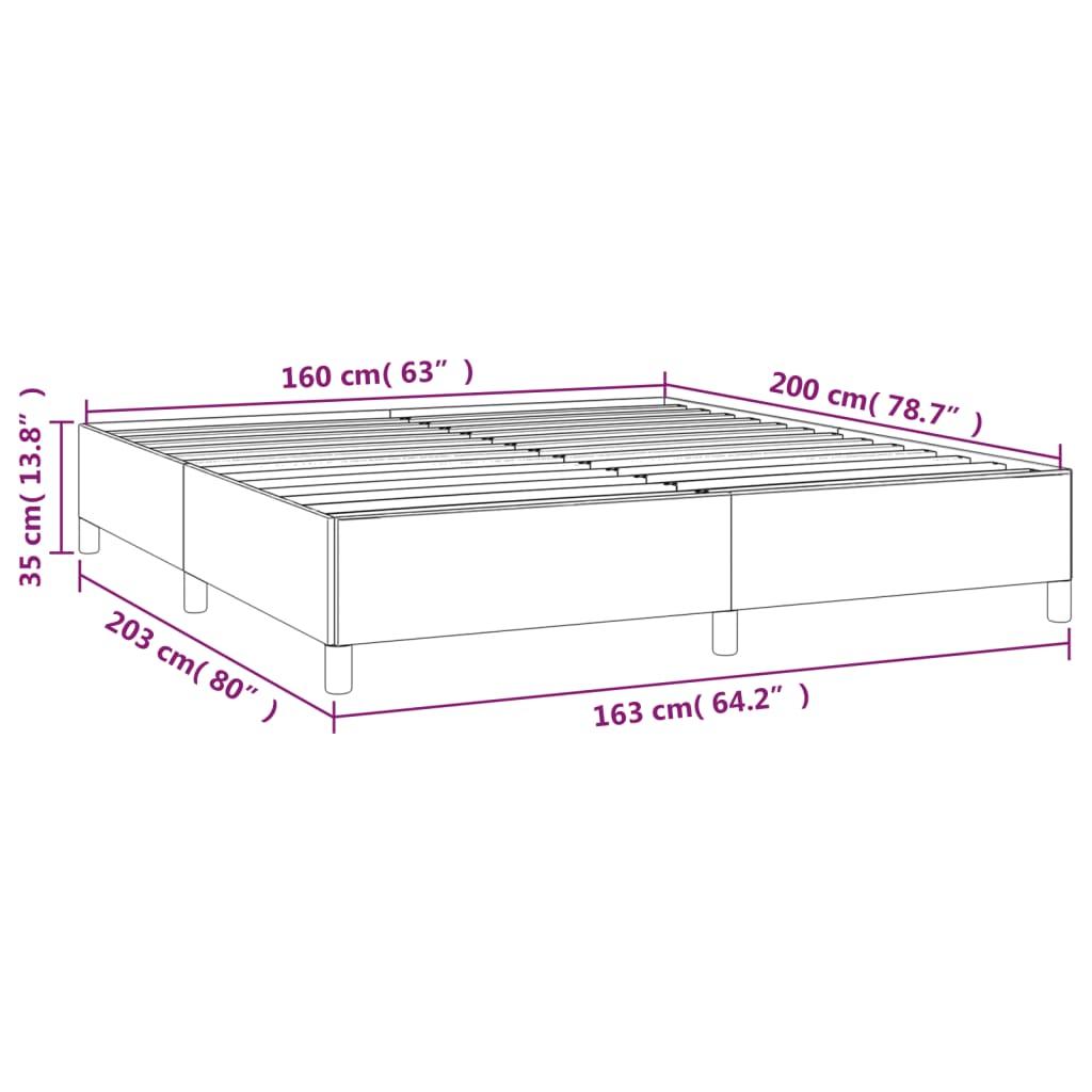 vidaXL Bettgestell ohne Matratze Taupe 160x200 cm Stoff