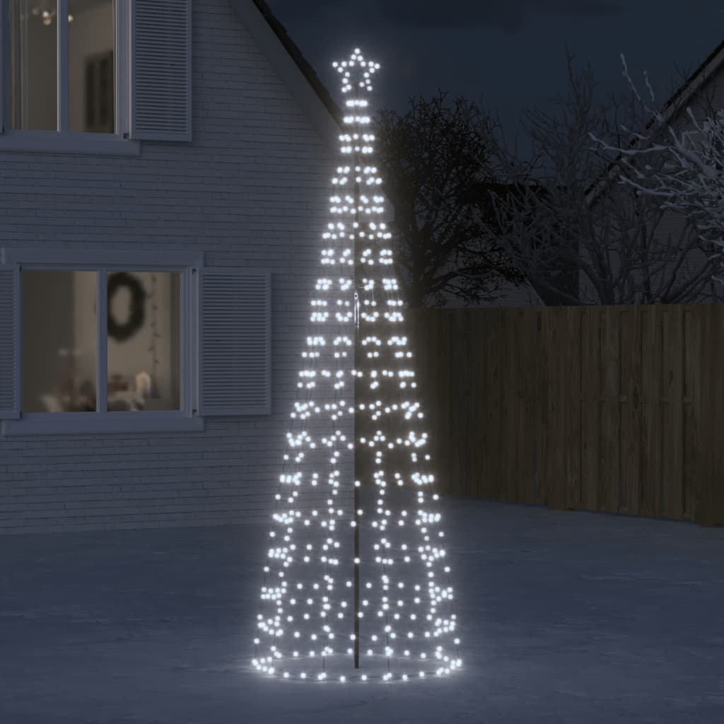 vidaXL LED-Weihnachtsbaum mit Erdspießen 570 LEDs Kaltweiß 300 cm