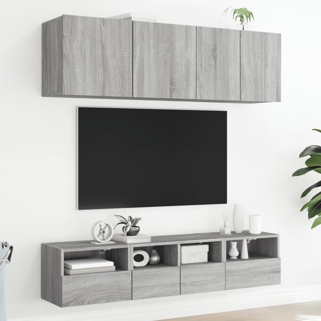 vidaXL TV-Wandschränke 2 Stk. Grau Sonoma 40x30x30 cm Holzwerkstoff