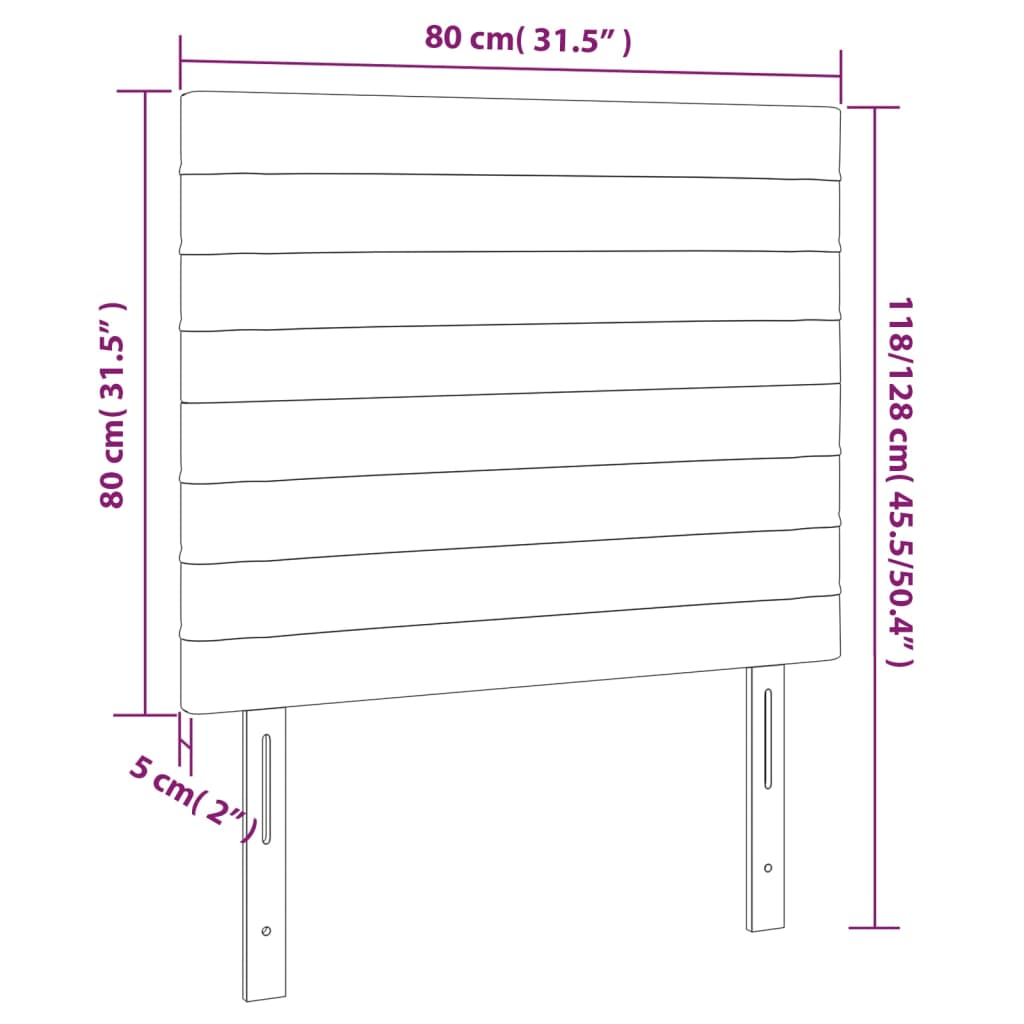 vidaXL Kopfteile 2 Stk. Blau 80x5x78/88 cm Stoff