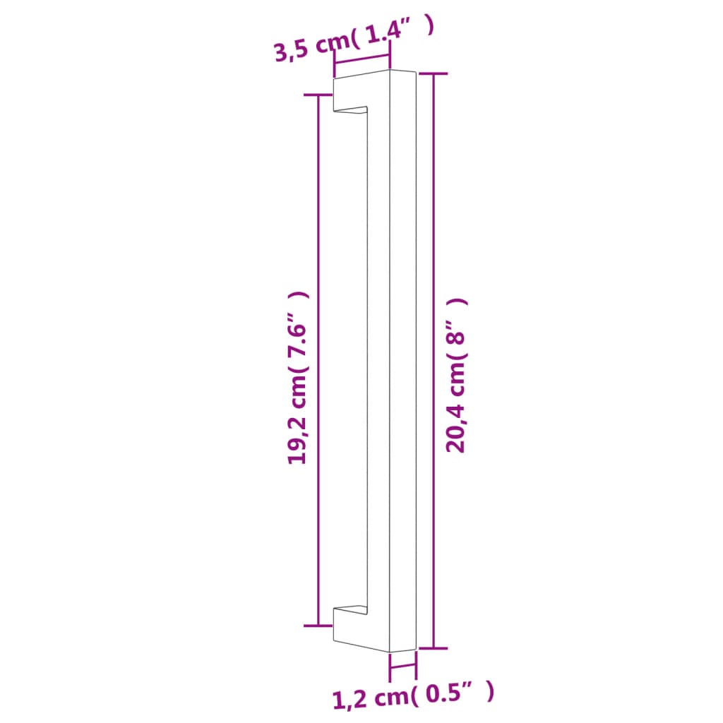 vidaXL Möbelgriffe 20 Stk. Schwarz 192 mm Edelstahl