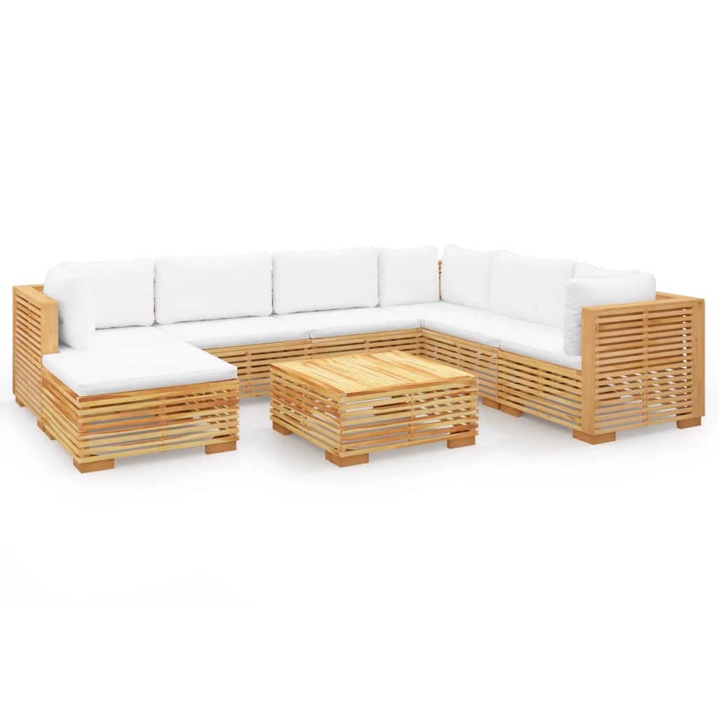 vidaXL 8-tlg. Garten-Lounge-Set mit Kissen Massivholz Teak