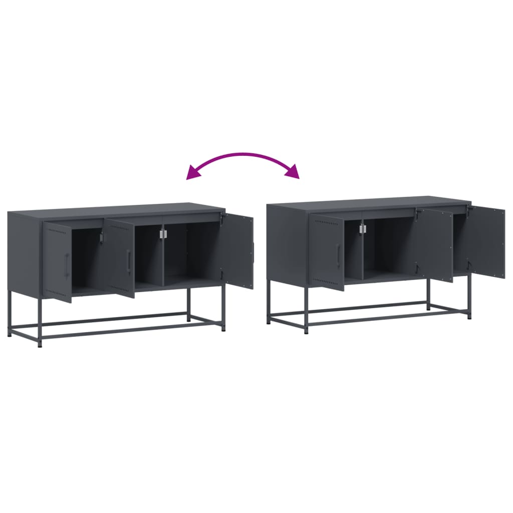 vidaXL TV-Schrank Anthrazit 100,5x39x60,5 cm Stahl