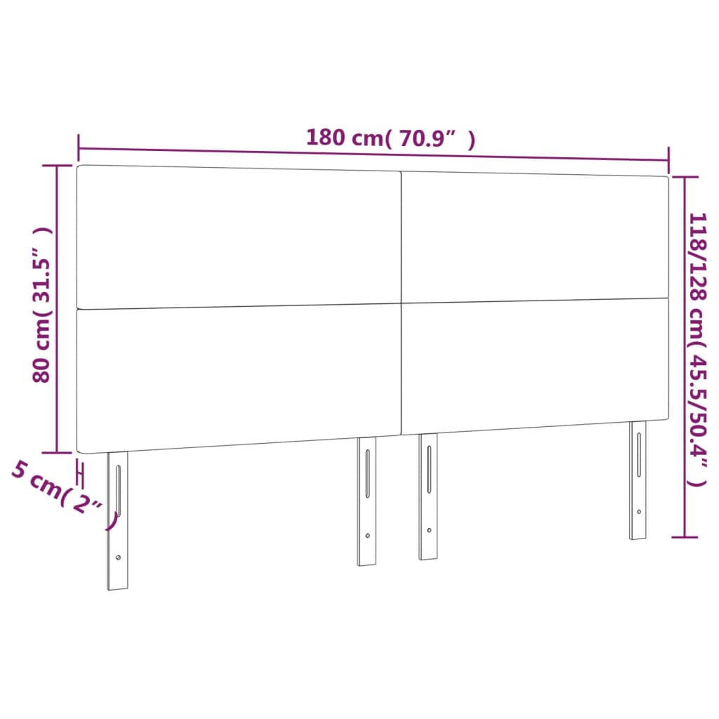 vidaXL Kopfteile 4 Stk. Dunkelbraun 90x5x78/88 cm Stoff