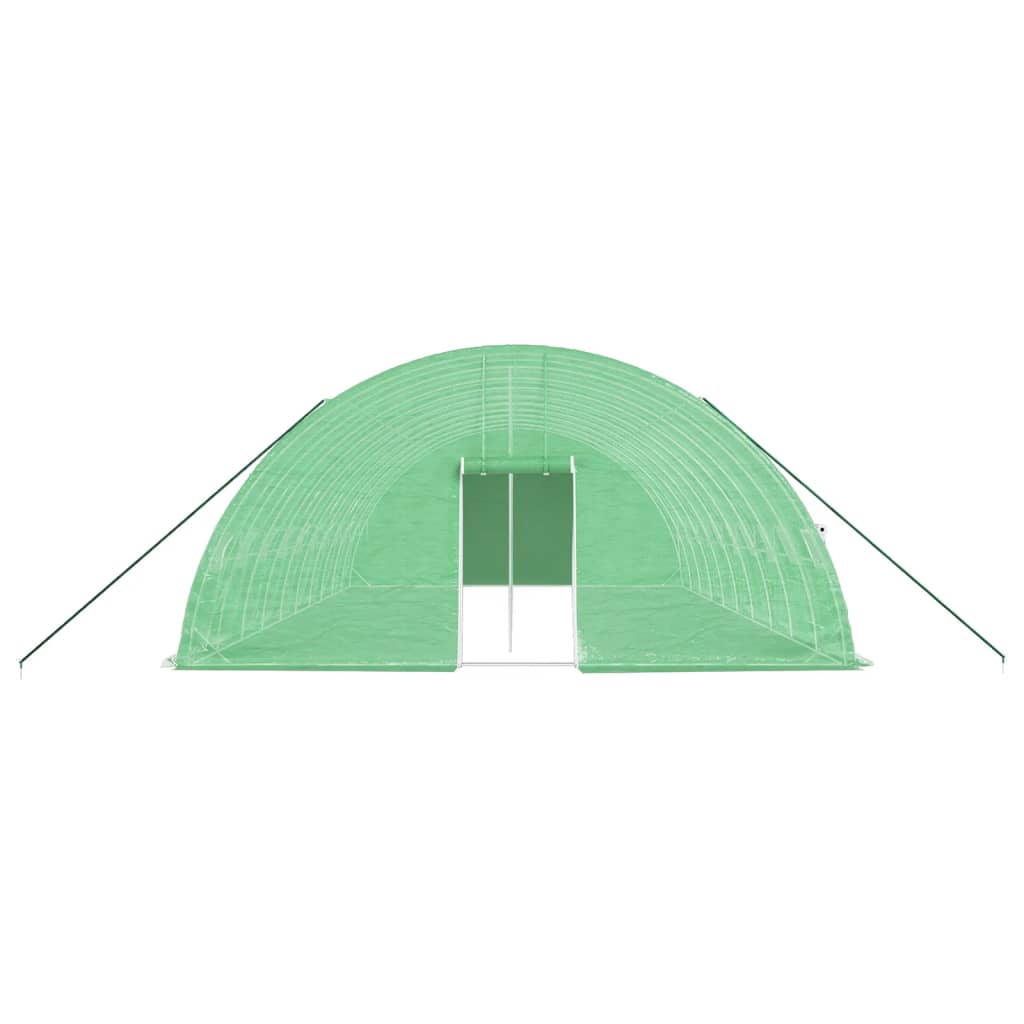 vidaXL Gewächshaus mit Stahlrahmen Grün 60 m² 10x6x2,85 m