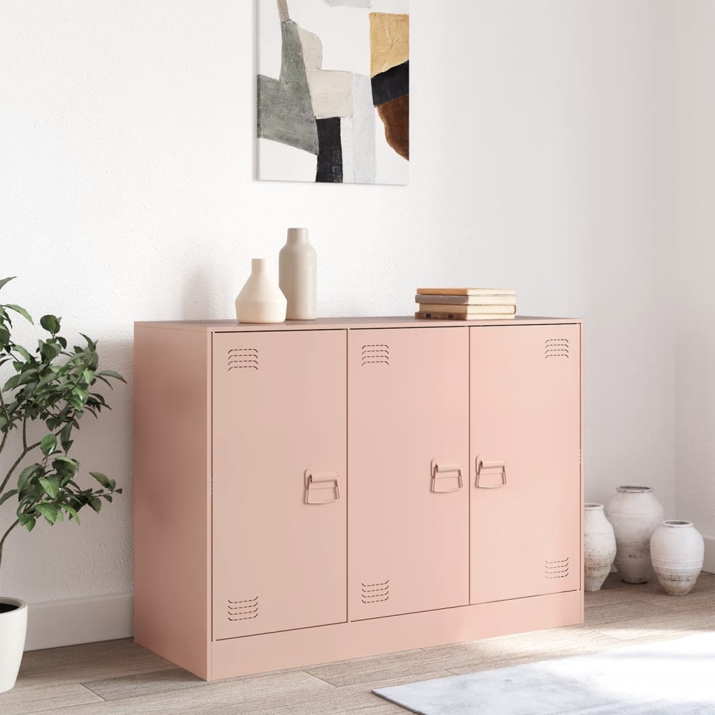 vidaXL Sideboard Rosa 99x39x73 cm Stahl