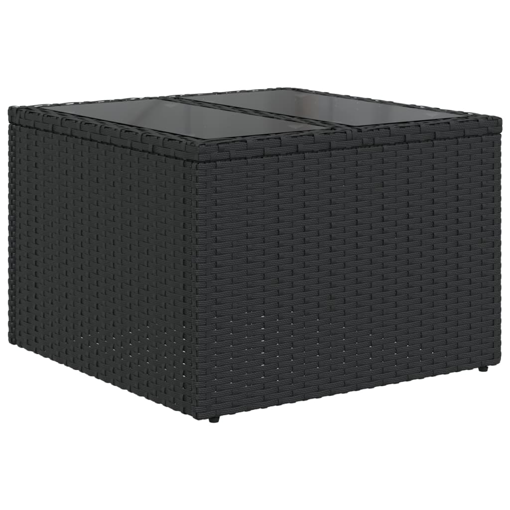 vidaXL 9-tlg. Garten-Sofagarnitur mit Kissen Schwarz Poly Rattan