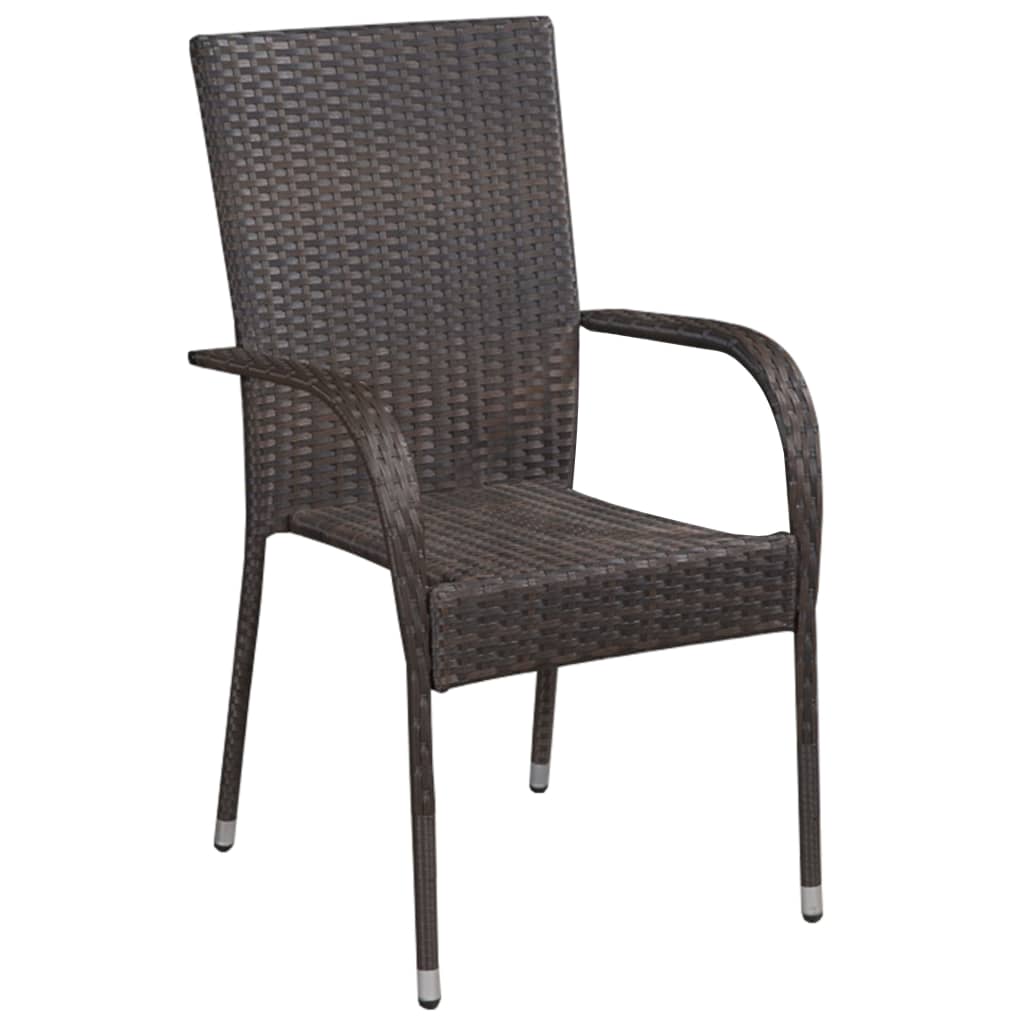 vidaXL 5-tlg. Garten-Essgruppe Braun Poly Rattan