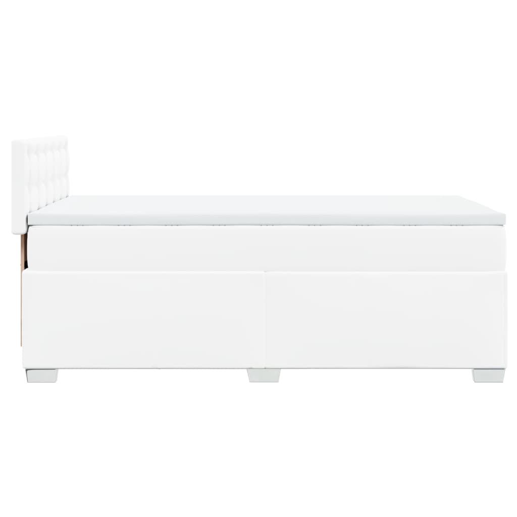 vidaXL Boxspringbett mit Matratze Weiß 80x200 cm Kunstleder