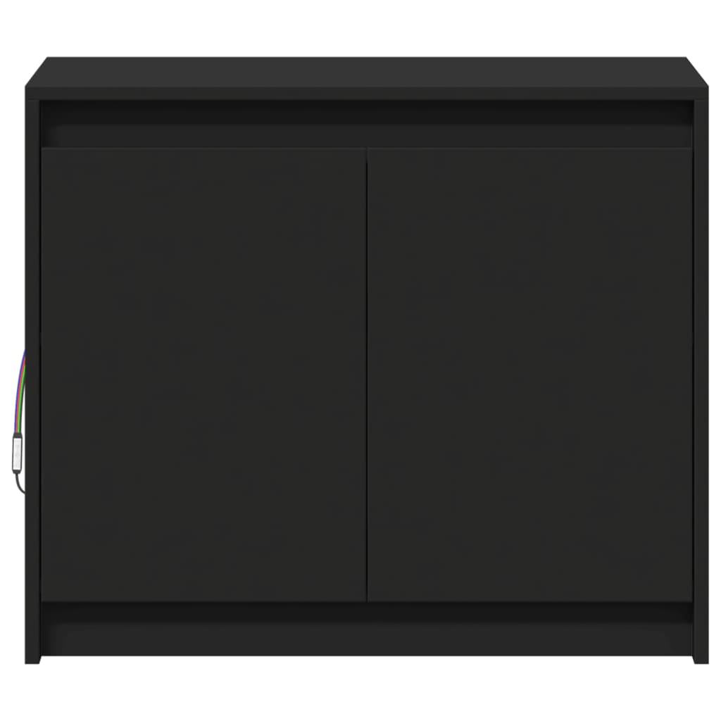 vidaXL LED-Sideboard Schwarz 72x34x61 cm Holzwerkstoff