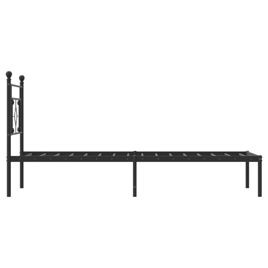 vidaXL Bettgestell mit Kopfteil Metall Schwarz 90x190 cm