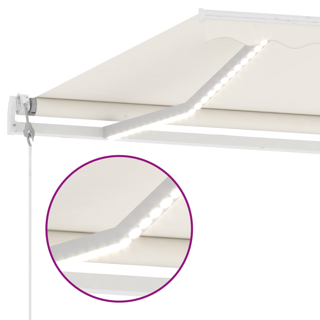 vidaXL Automatische Markise mit LED & Windsensor 600x350 cm Creme