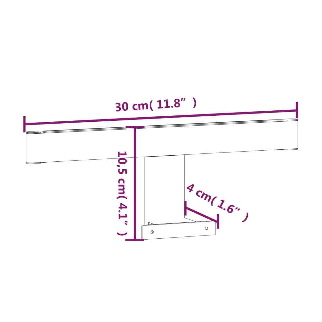 vidaXL LED-Spiegelleuchte 5,5 W Kaltweiß 30 cm 6000 K