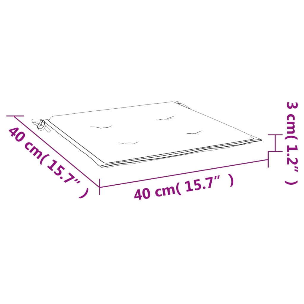 vidaXL Gartenstuhl-Kissen 4 Stk. Rosa 40x40x3 cm Stoff