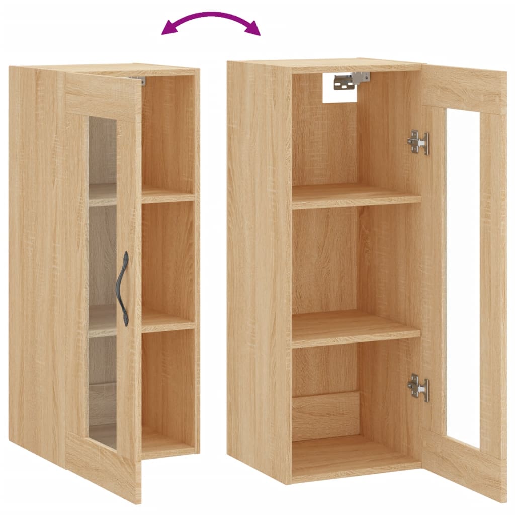 vidaXL Wandschrank Sonoma-Eiche 34,5x34x90 cm