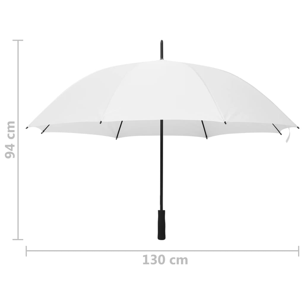 vidaXL Regenschirm Weiß 130 cm