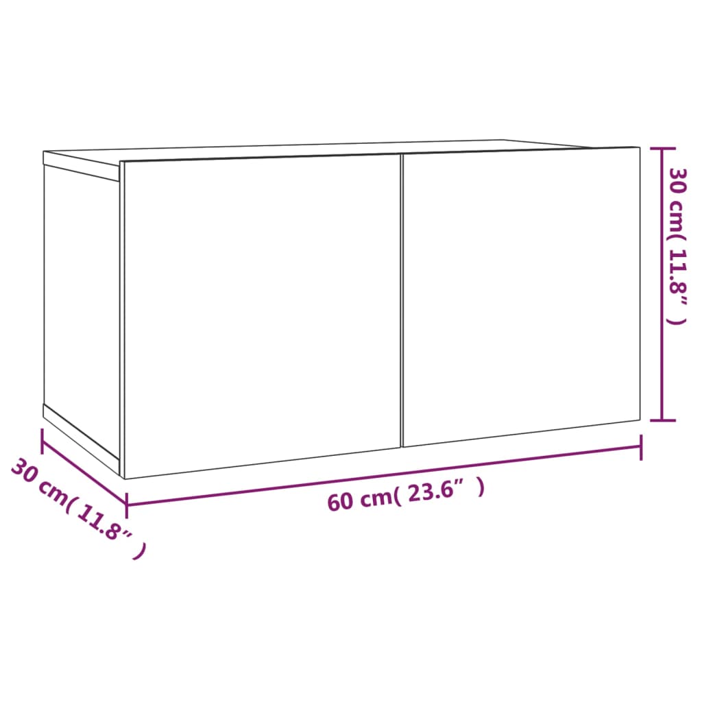 vidaXL 2-tlg. TV-Schrank-Set Grau Sonoma Holzwerkstoff